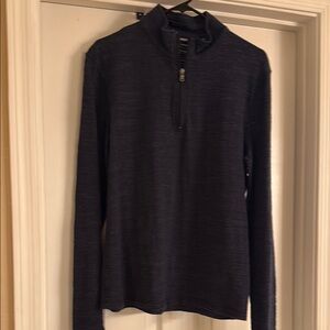 Men’s Michael Kors Navy Blue 1/4 Zip Up Sweater Lightweight Knit
